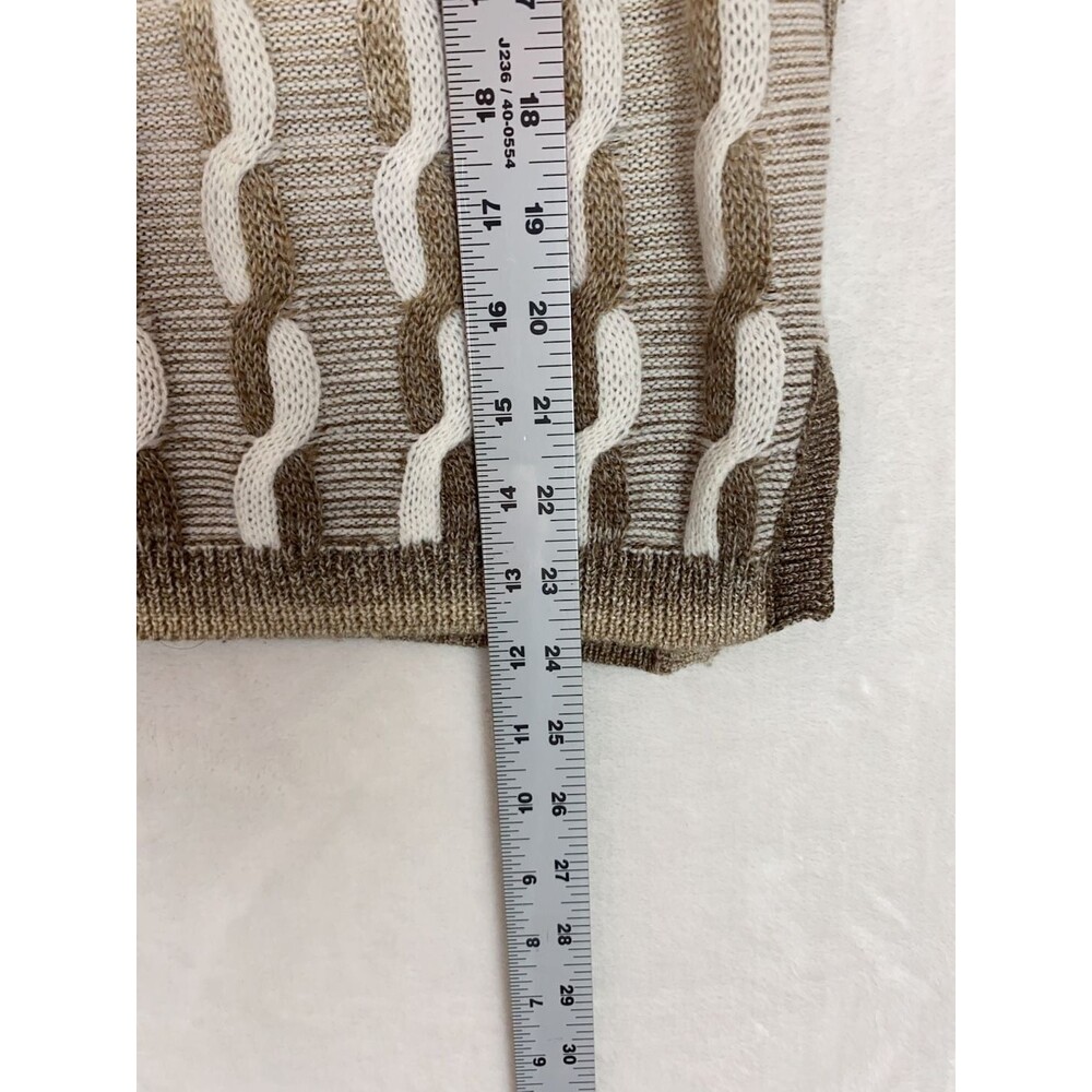 Alfred Dunner Petite PM Brown Ombre Sequin Embellished Sweater Granny - Picture 6 of 9